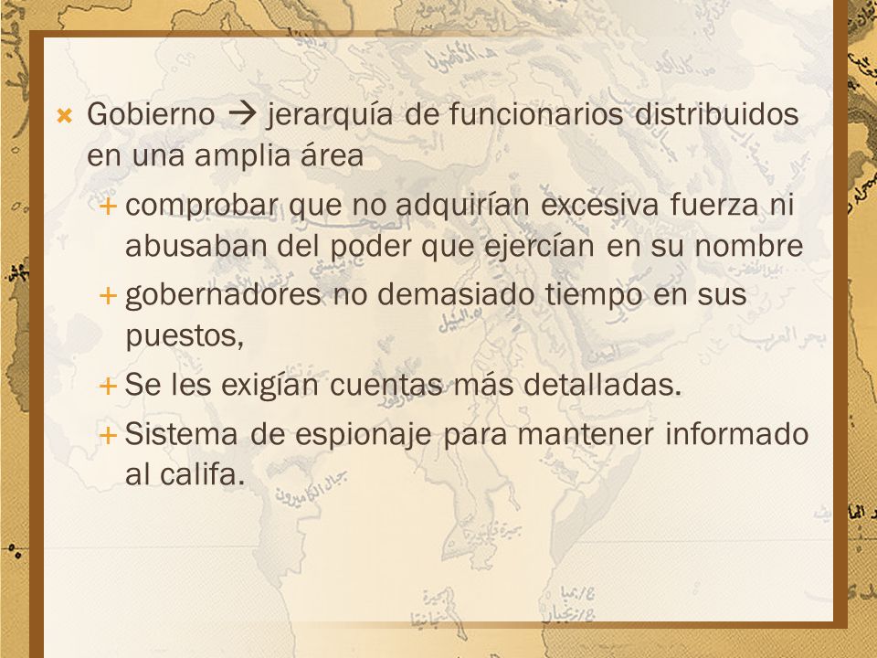 Gobierno  jerarquía de funcionarios distribuidos en una amplia área