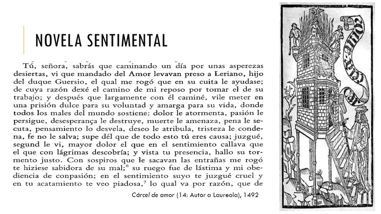 Novela sentimental Cárcel de amor (14: Autor a Laureola), 1492