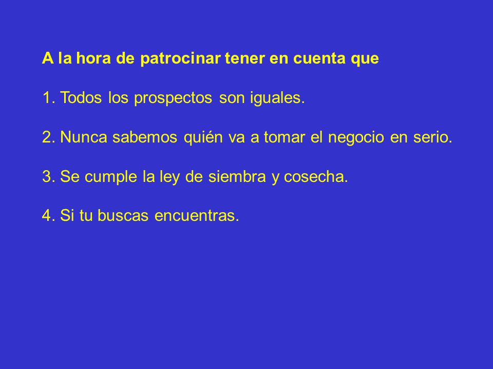 A la hora de patrocinar tener en cuenta que