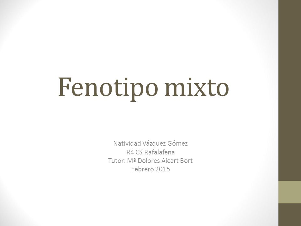 Fenotipo mixto Natividad Vázquez Gómez R4 CS Rafalafena