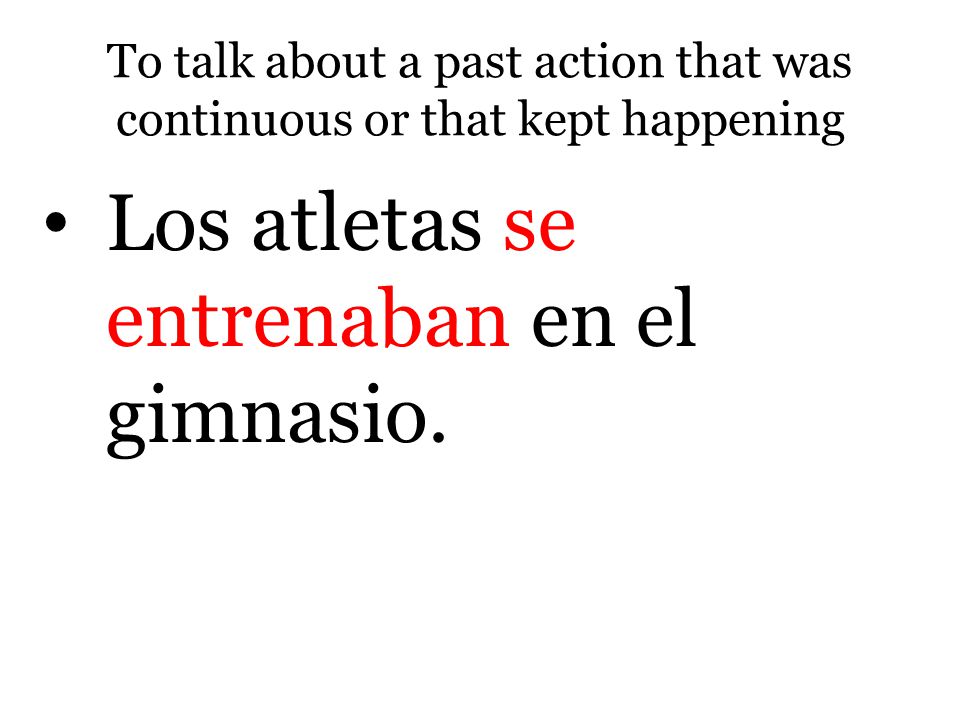 To talk about a past action that was continuous or that kept happening