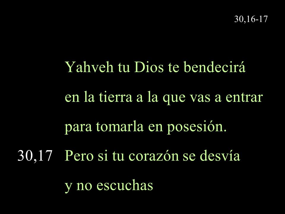 Yahveh tu Dios te bendecirá en la tierra a la que vas a entrar