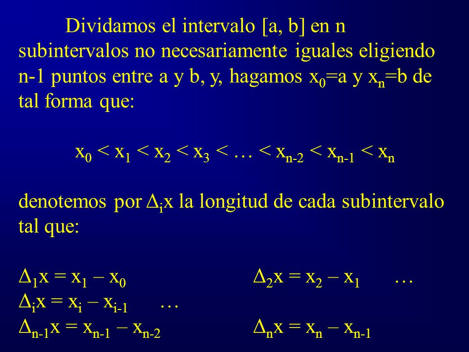 x0 < x1 < x2 < x3 < … < xn-2 < xn-1 < xn