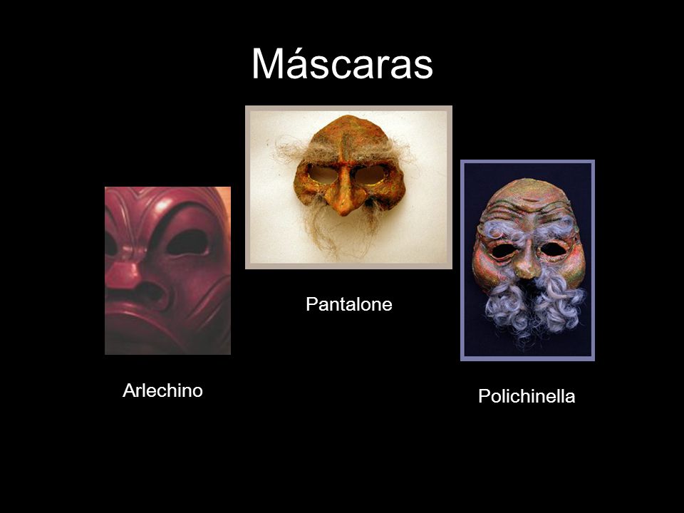 Máscaras Pantalone Arlechino Polichinella