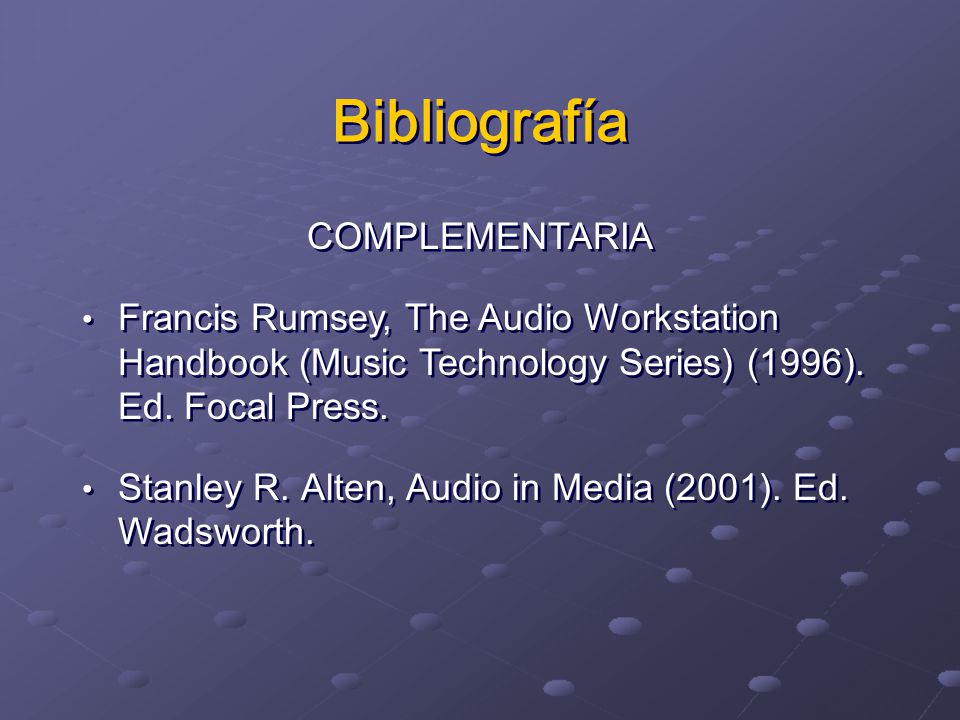 Bibliografía COMPLEMENTARIA