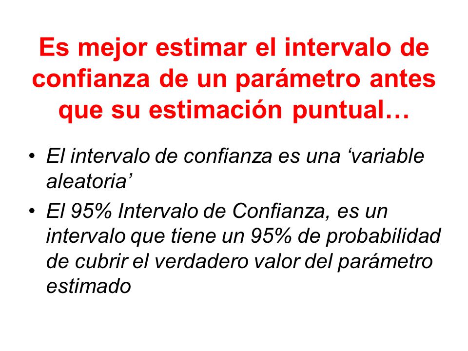 Es mejor estimar el intervalo de confianza de un parámetro antes que su estimación puntual…