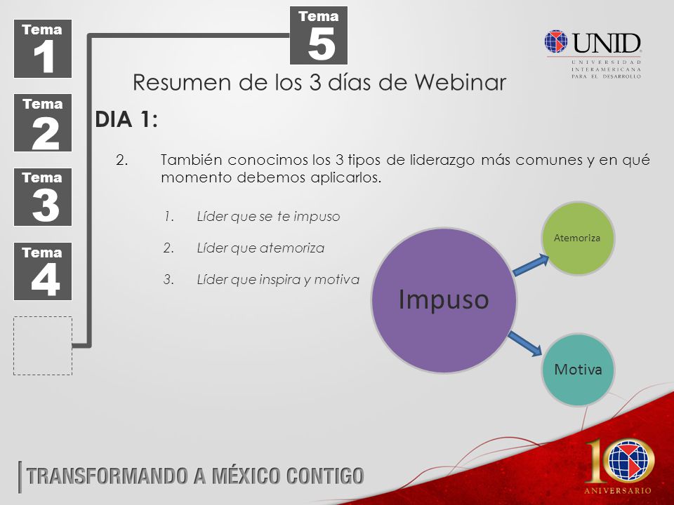 Impuso Resumen de los 3 días de Webinar DIA 1: Motiva