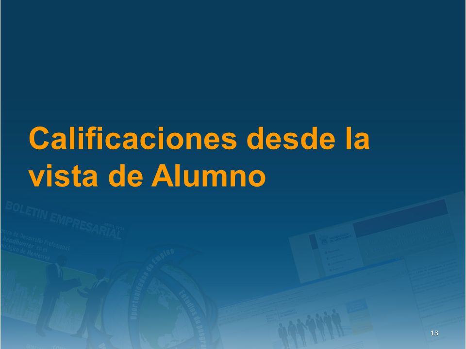 Calificaciones desde la vista de Alumno