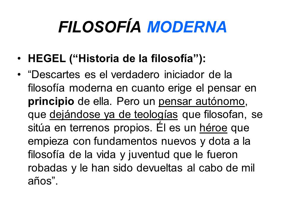 FILOSOFÍA MODERNA HEGEL ( Historia de la filosofía ):