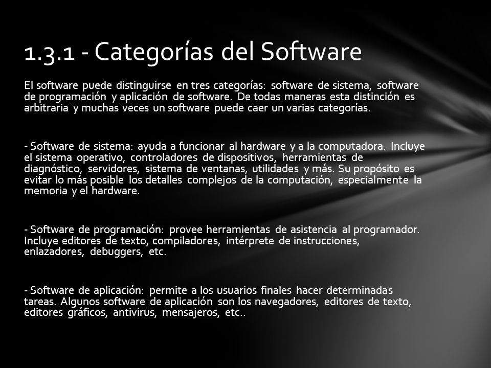 Categorías del Software
