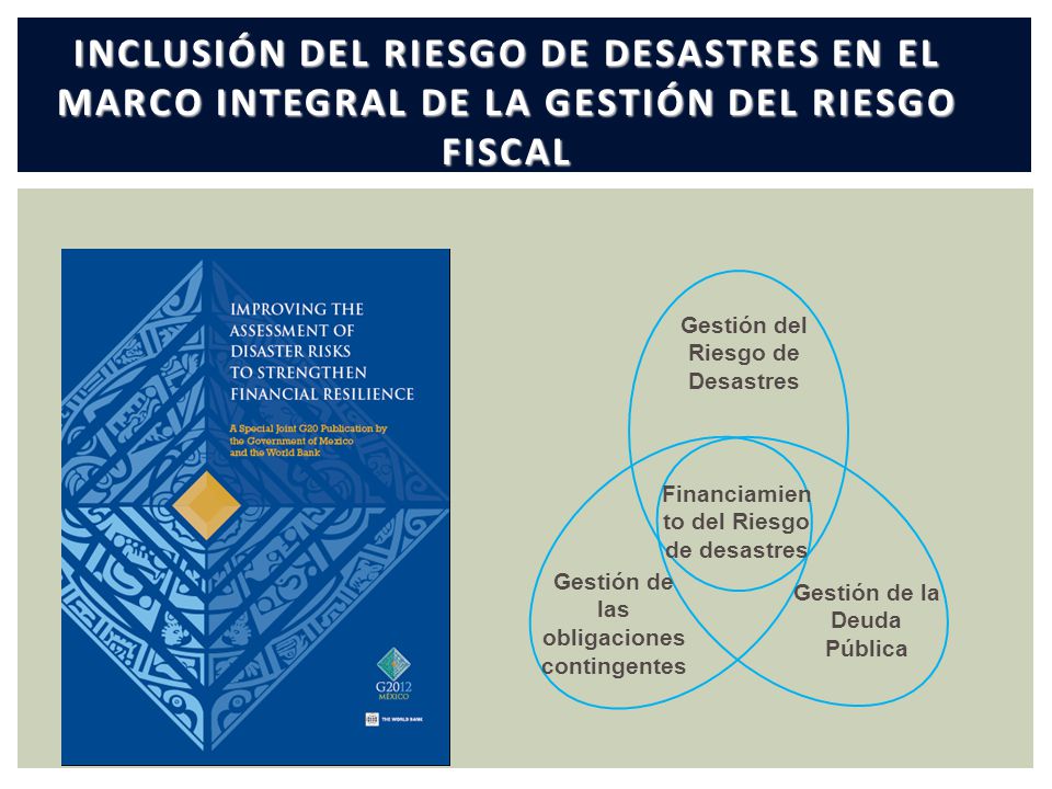INCLUSIÓN DEL RIESGO DE DESASTRES EN EL MARCO INTEGRAL DE LA GESTIÓN DEL RIESGO FISCAL