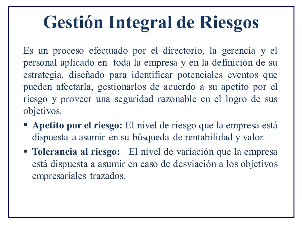 Gestión Integral de Riesgos