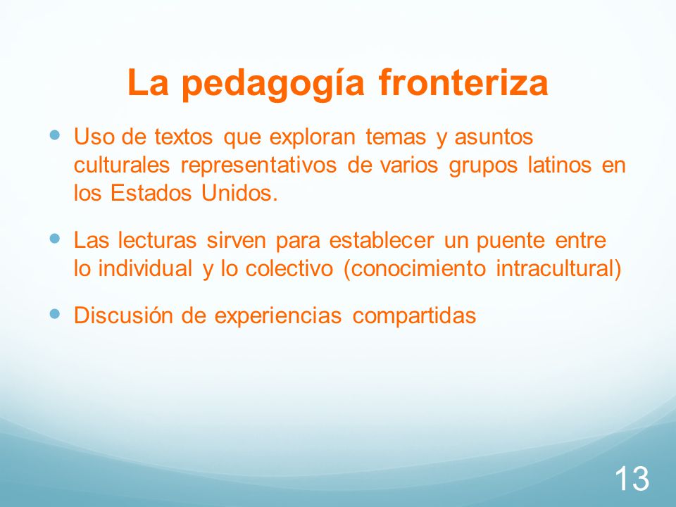 La pedagogía fronteriza