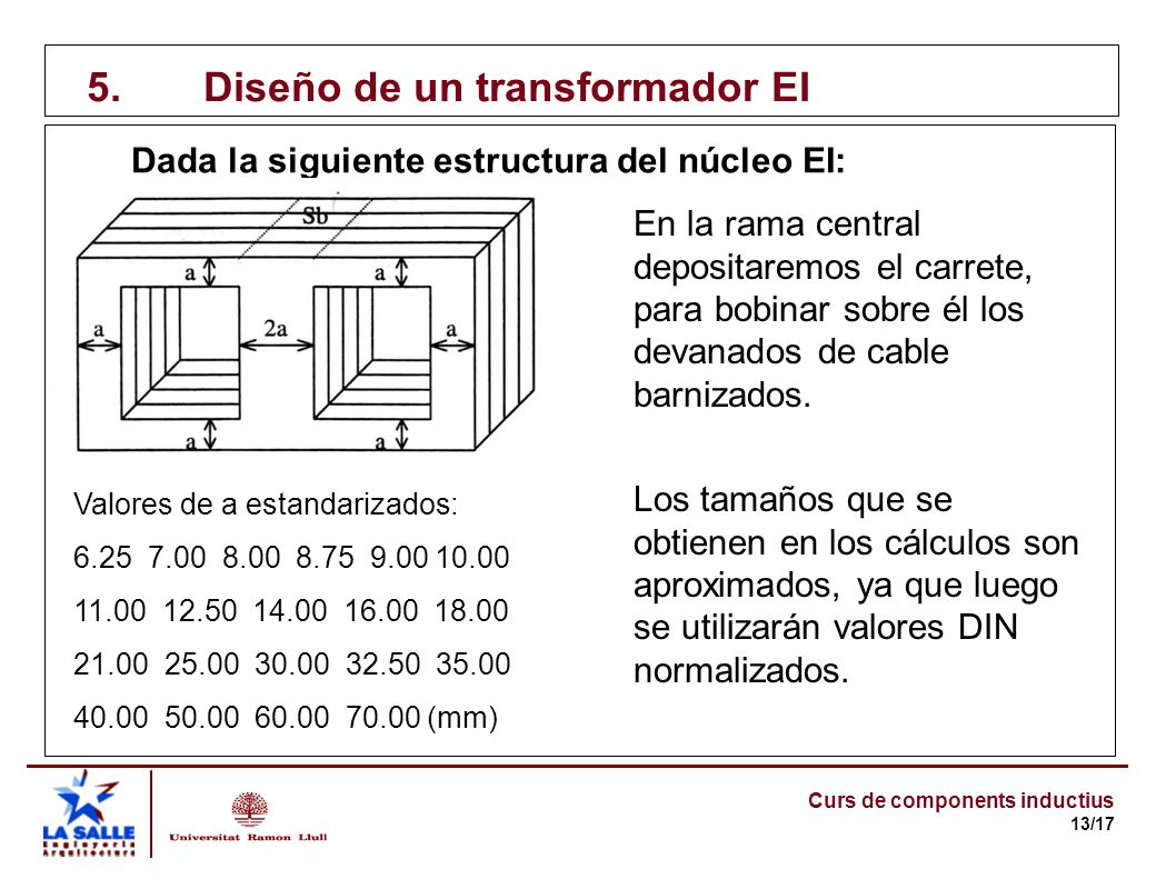 5. Diseño de un transformador EI