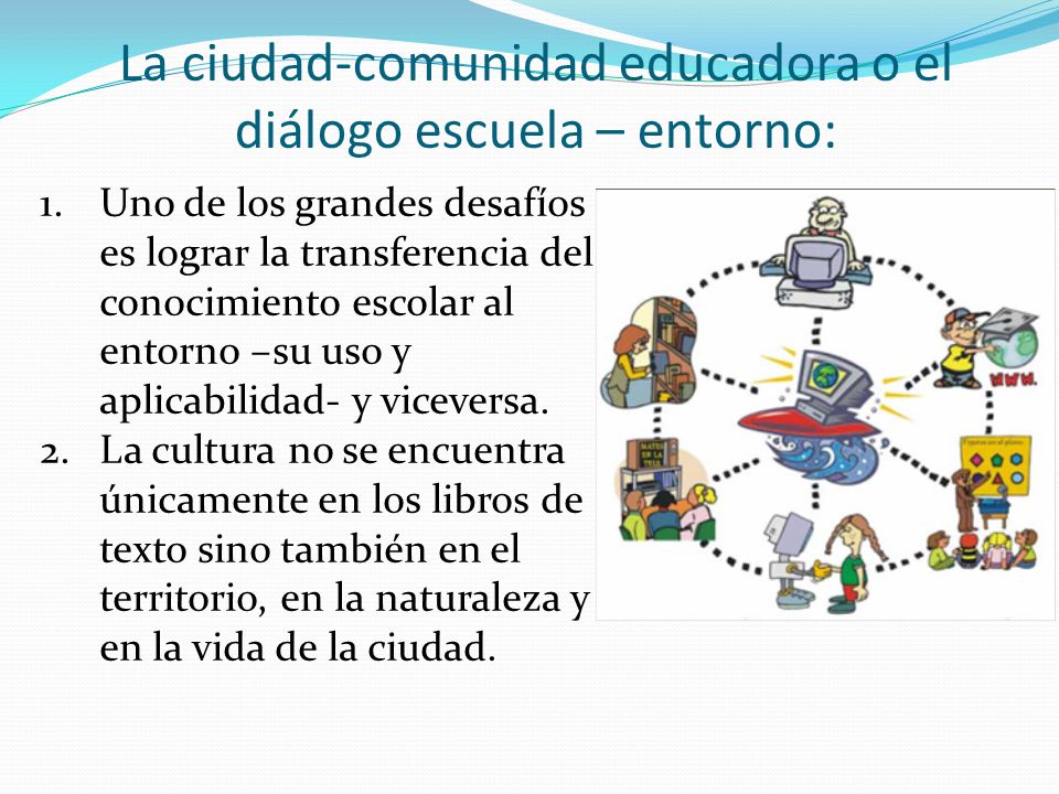 La ciudad-comunidad educadora o el diálogo escuela – entorno:
