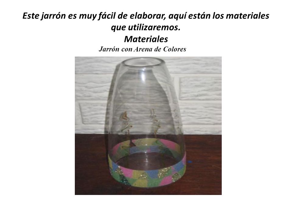 Jarrón con Arena de Colores