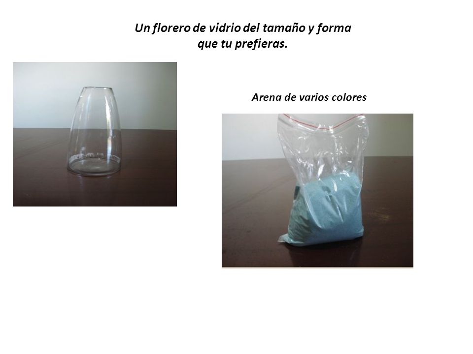 Un florero de vidrio del tamaño y forma que tu prefieras.