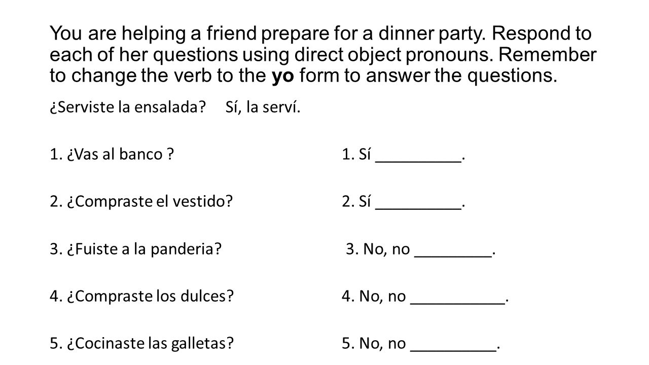 You are helping a friend prepare for a dinner party