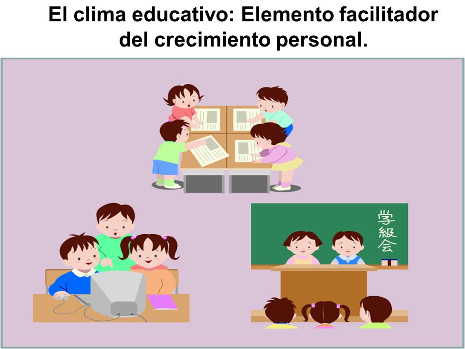 El clima educativo: Elemento facilitador del crecimiento personal.