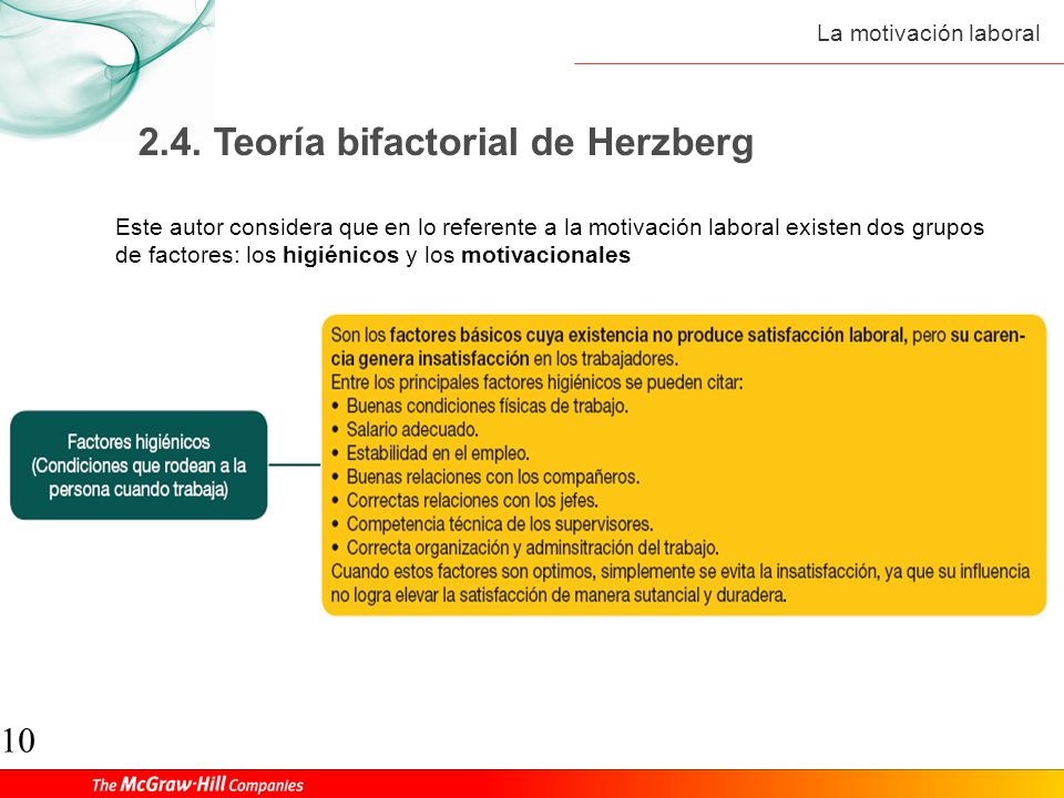 2.4. Teoría bifactorial de Herzberg