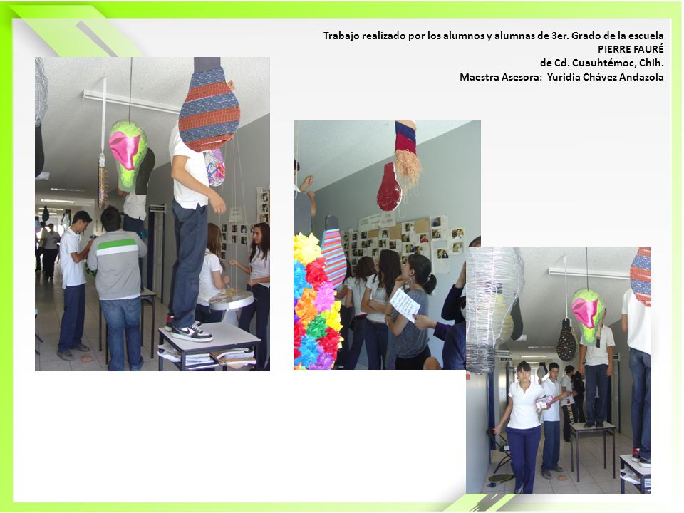 Trabajo realizado por los alumnos y alumnas de 3er. Grado de la escuela