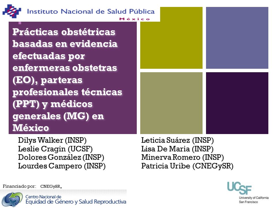 Prácticas obstétricas basadas en evidencia efectuadas por enfermeras obstetras (EO), parteras profesionales técnicas (PPT) y médicos generales (MG) en México