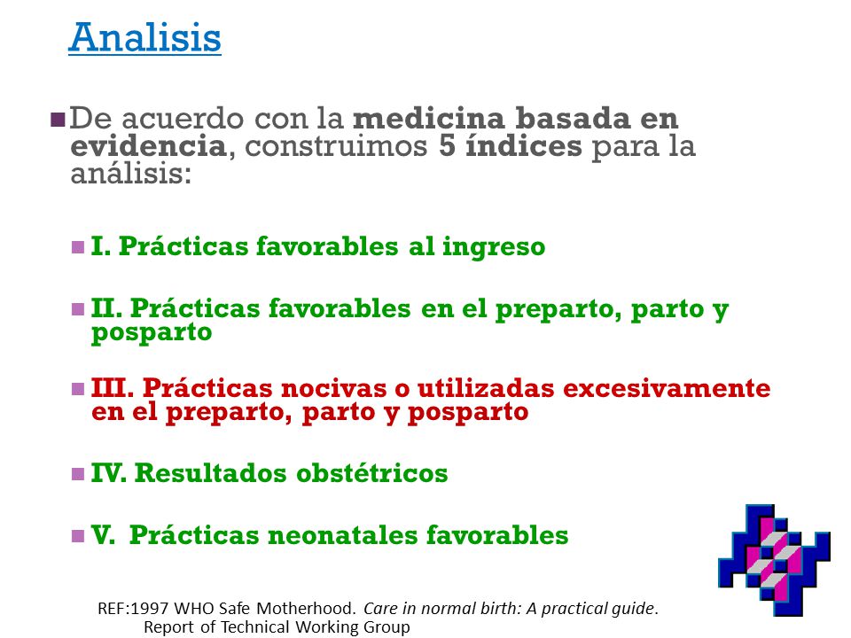 Analisis De acuerdo con la medicina basada en evidencia, construimos 5 índices para la análisis: I. Prácticas favorables al ingreso.