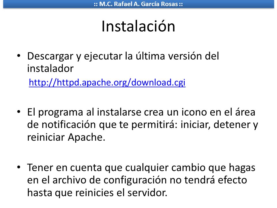 Instalación Descargar y ejecutar la última versión del instalador