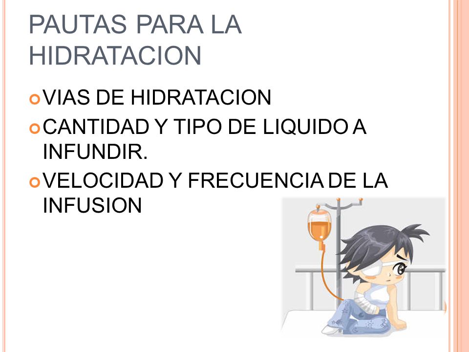 PAUTAS PARA LA HIDRATACION