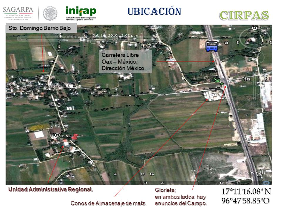 CIRPAS ubicación 17° N 96° O Sto. Domingo Barrio Bajo