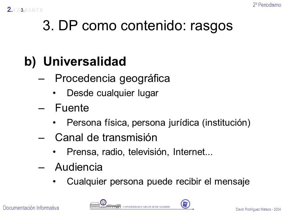 3. DP como contenido: rasgos
