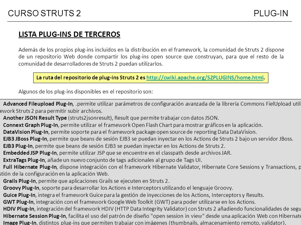 LISTA PLUG-INS DE TERCEROS
