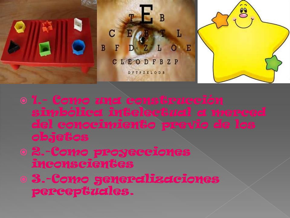 1.- Como una construcción simbólica intelectual a merced del conocimiento previo de los objetos