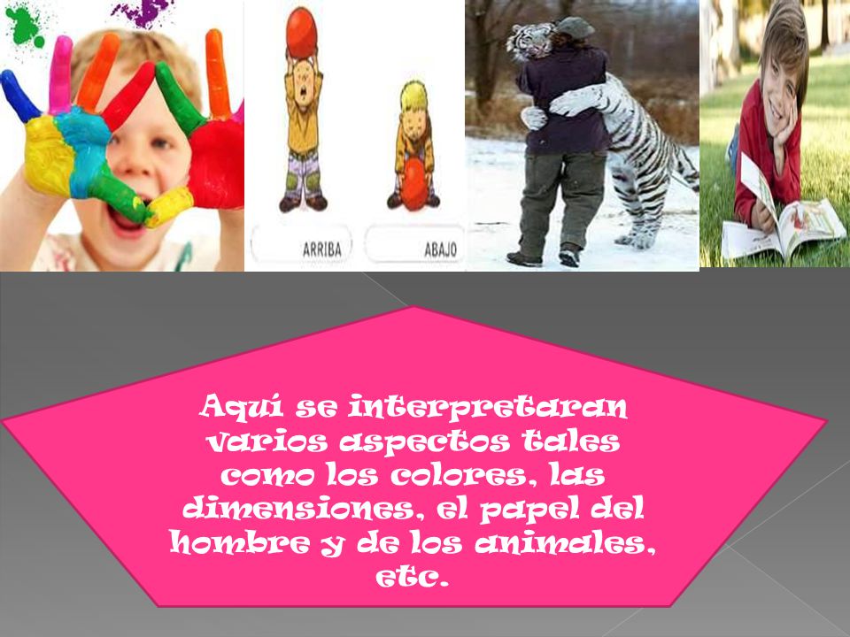 Aquí se interpretaran varios aspectos tales como los colores, las dimensiones, el papel del hombre y de los animales, etc.
