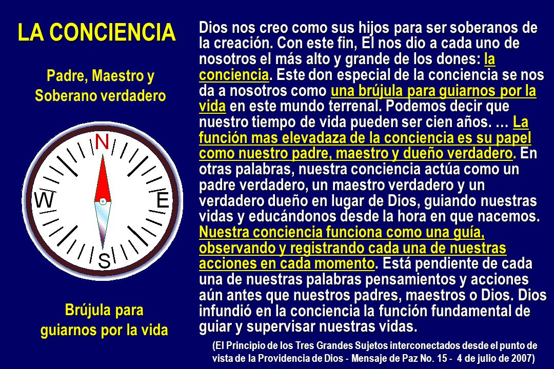 Padre, Maestro y Soberano verdadero Brújula para guiarnos por la vida