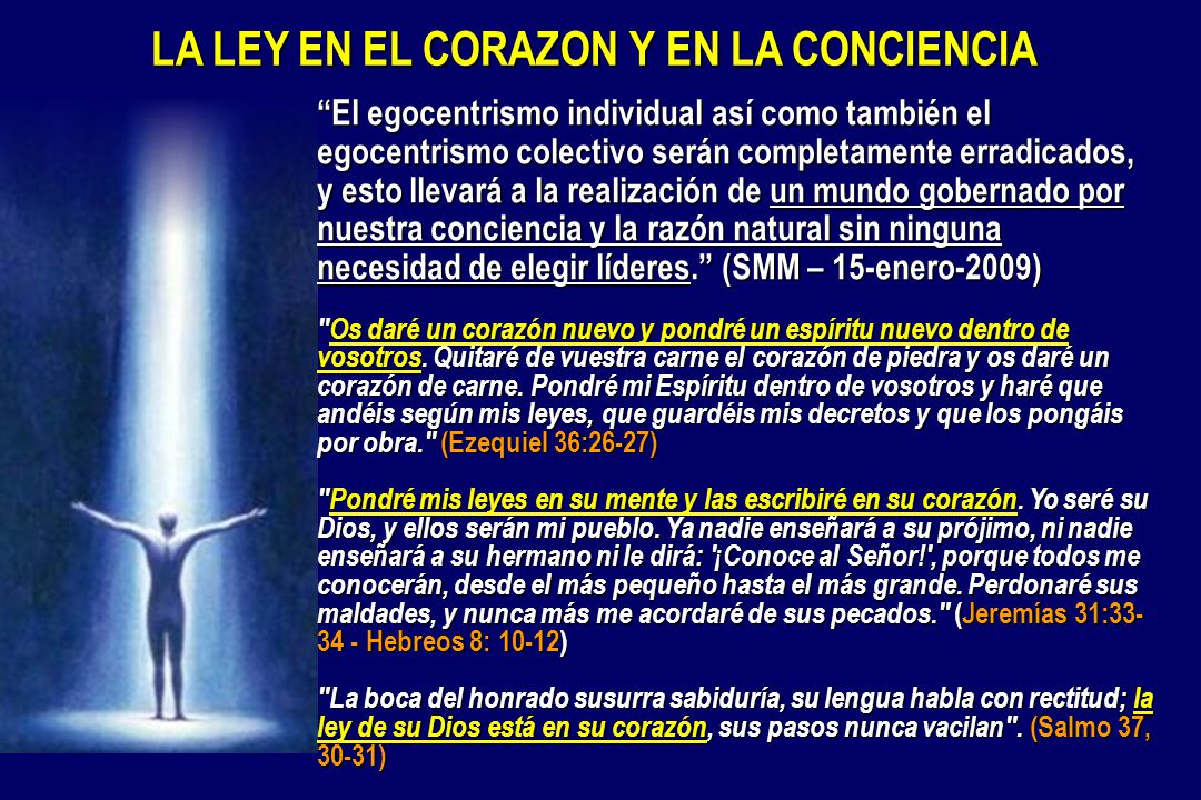 LA LEY EN EL CORAZON Y EN LA CONCIENCIA