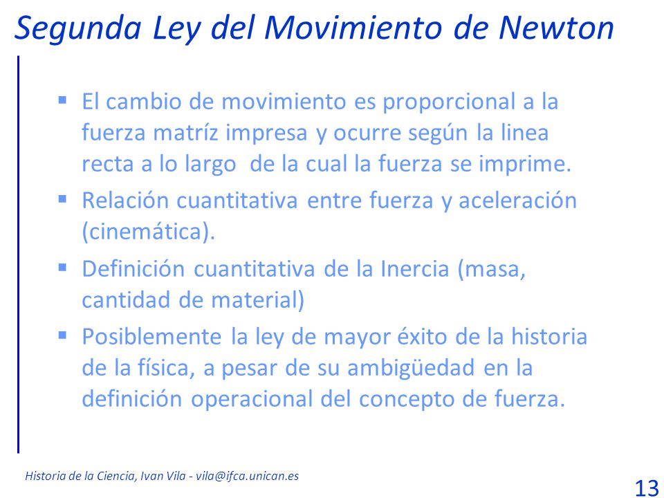 Segunda Ley del Movimiento de Newton