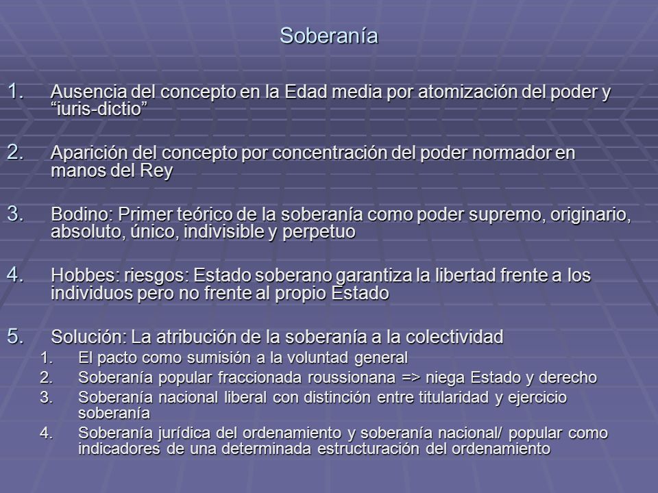 Soberanía Ausencia del concepto en la Edad media por atomización del poder y iuris-dictio