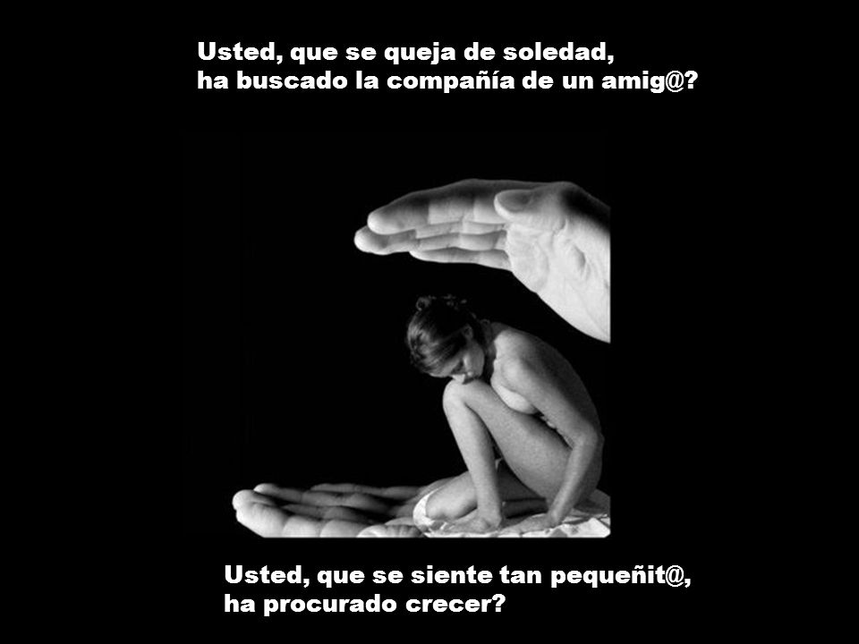 Usted, que se queja de soledad, ha buscado la compañía de un