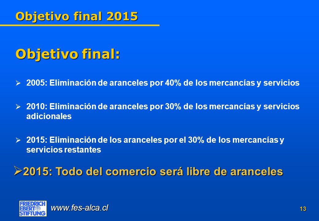 2015: Todo del comercio será libre de aranceles