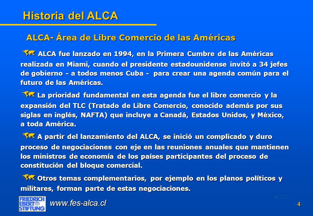Historia del ALCA ALCA- Área de Libre Comercio de las Américas