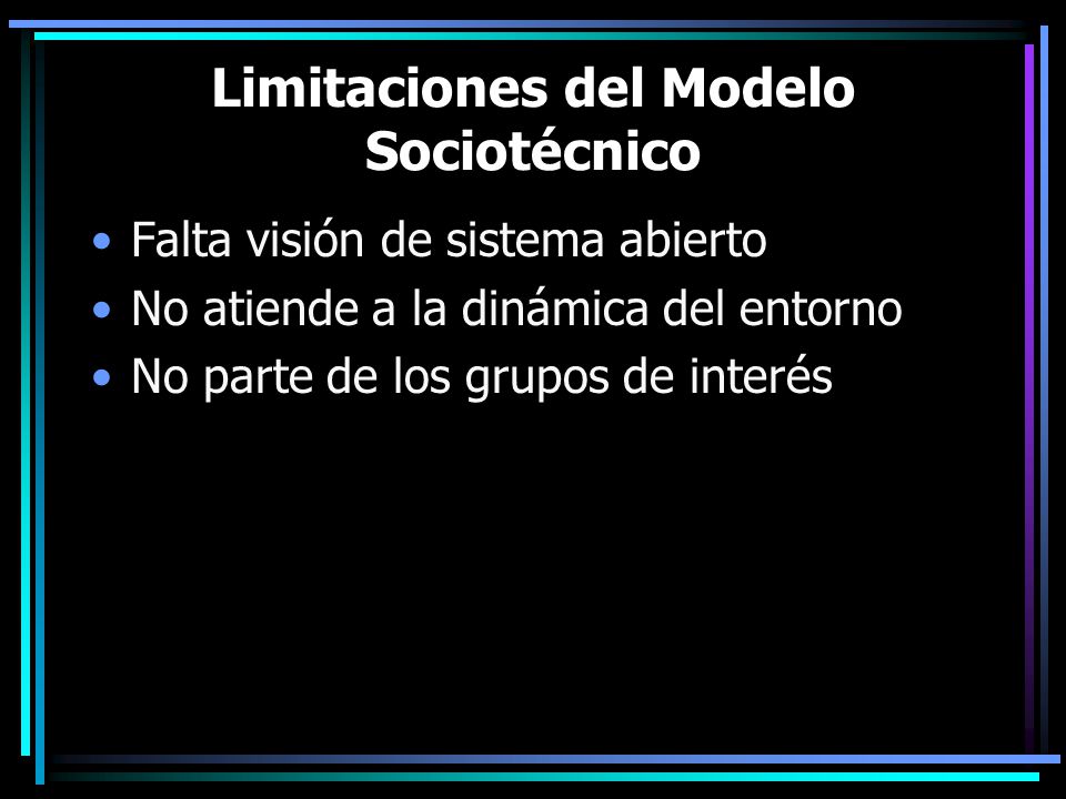 Limitaciones del Modelo Sociotécnico