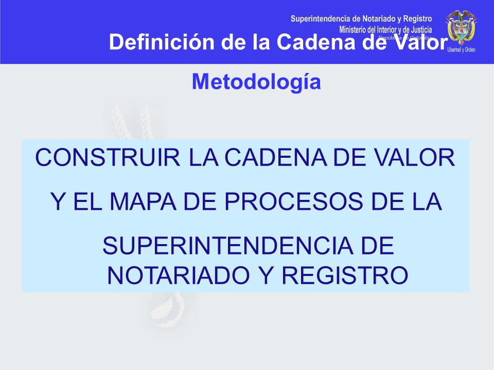CONSTRUIR LA CADENA DE VALOR Y EL MAPA DE PROCESOS DE LA