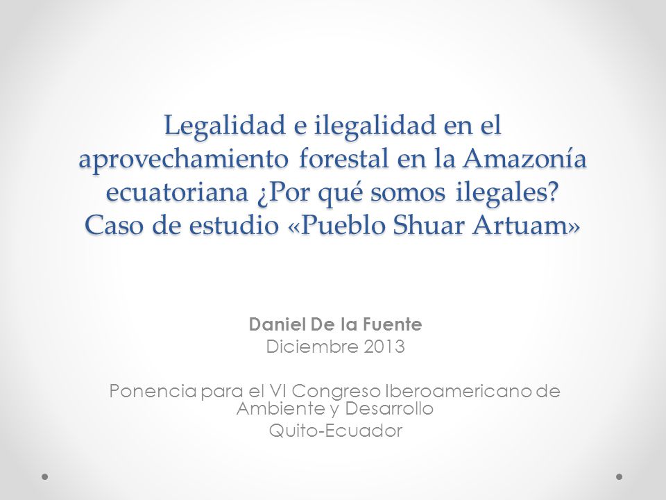 Ponencia para el VI Congreso Iberoamericano de Ambiente y Desarrollo