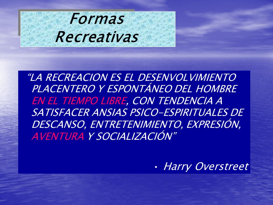 Formas Recreativas Harry Overstreet