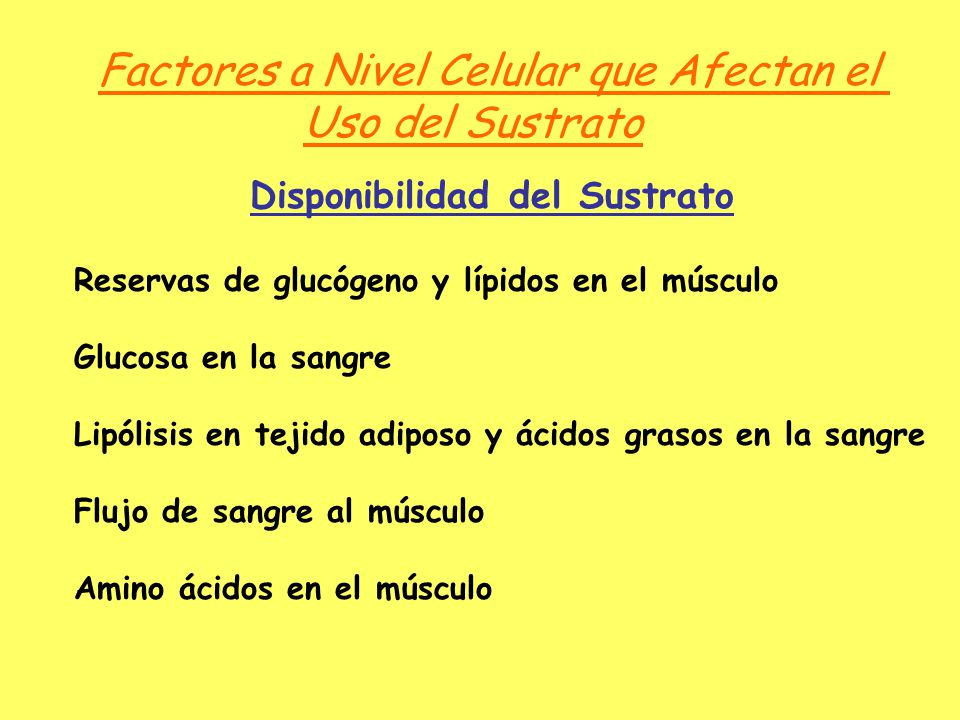 Factores a Nivel Celular que Afectan el Uso del Sustrato