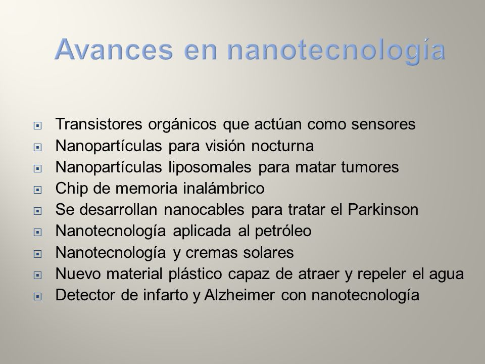 Avances en nanotecnología