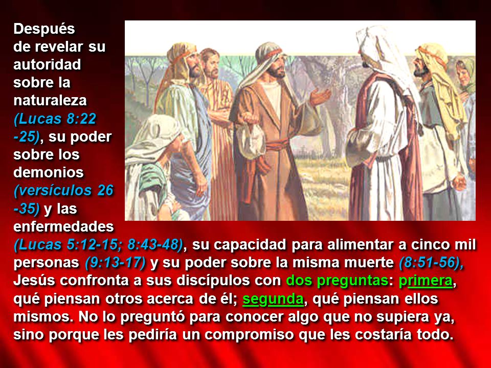Después de revelar su. autoridad. sobre la. naturaleza. (Lucas 8: ), su poder. sobre los.