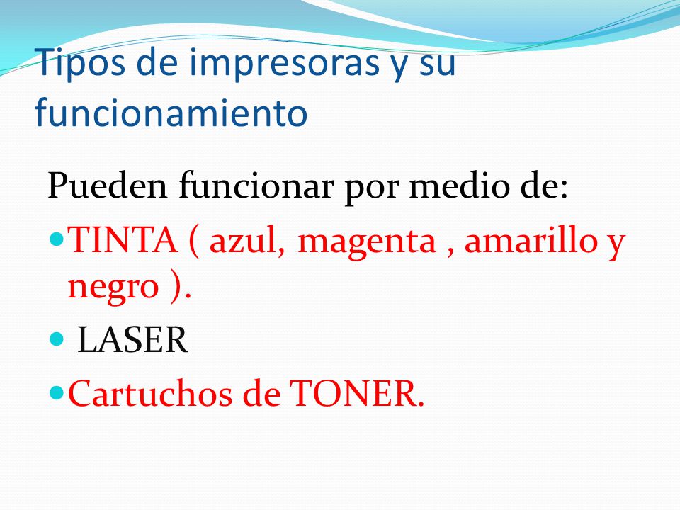 Tipos de impresoras y su funcionamiento