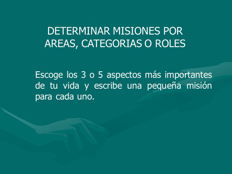 DETERMINAR MISIONES POR AREAS, CATEGORIAS O ROLES